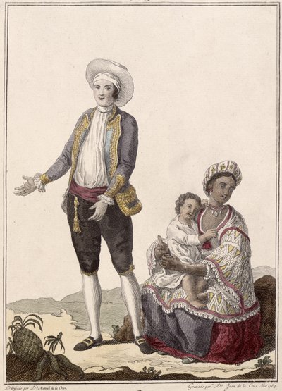 A Spaniard and his Indian Wife, engraved by Juan de la Cruz by Manuel de la Cruz y Cano